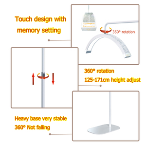 Đèn trang điểm LED Fosoto 25 inch hình bán nguyệt, đèn vòng tròn có kẹp điện thoại, đèn chụp ảnh cho salon làm đẹp, đèn đứng - Product Image 2