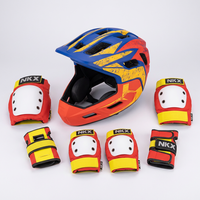 Casque intégral convertible 2-en-1 pour enfants avec ensemble d'équipement, protections réglables résistantes aux chocs pour VTT, BMX, skateboard, trottinette
