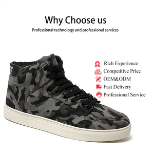 Chaussures de sport décontractées tendance pour hommes en toile, baskets montantes camouflage grande taille pour le skateboard - Product Image 3