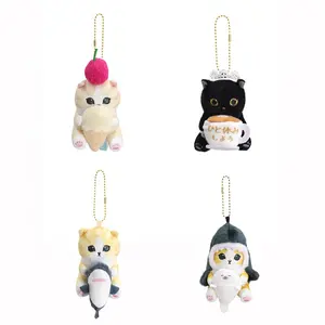 Nouvel arrivage de jouets japonais adorable requin chat en peluche sac pendentif porte-clés jouets pour enfants cadeau d'anniversaire