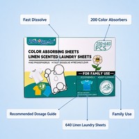 Zourunan - Hojas de Lavandería Ecológicas Naturales con Aroma a Lino, Diseño Personalizado, 200+640 Unidades, Protección para Ropa Blanca, Atrapador de Color
