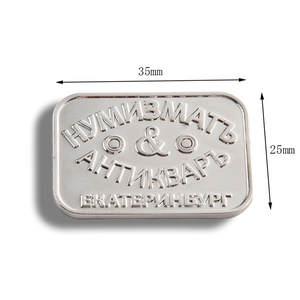 Exquisite Customized Logo Metal <b>Silver</b> Color Rectangle Office Name Badge - Product Image 1