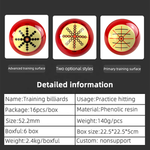 Bolas de <span class=keywords><strong>billar</strong></span> de entrenamiento de alta calidad, juego de <span class=keywords><strong>billar</strong></span> de entrenamiento de snooker INGLÉS Juego de piscina de entrenamiento de doble uso, material de resina fenólica duradero - Product Image 2