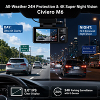 Caméra embarquée Civiero double canal 4K avec WiFi et GPS, double objectif avant et intérieur, boîte noire de voiture, enregistreur de conduite