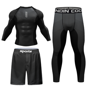 Ropa deportiva con estampado de sublimación de fábrica propia para hombre MMA BJJ Jiu-Jitsu Figting Rash Guard Sets con ropa de compresión antibolitas - Product Image 1