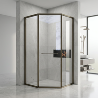 Cabine de douche moderne en acier inoxydable avec porte coulissante en verre trempé de sécurité, idéale pour hôtel et maison