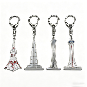 Porte-clés en émail doux métallique en gros, avec les monuments de Tokyo : Tour de Tokyo et Tour Skytree, Porte-clés de tours célèbres - Product Image 5