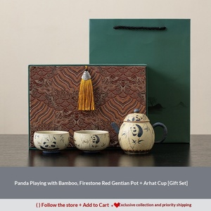Blue and white Flint Red Ceramic Teapot New <b>Chinese</b> Kung Fu Teapot Gift Box Household Vintage <b>Tea</b> <b>Set</b> Single Pot - Product Image 6