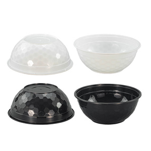 Disposable Plastic PP Round Bowl Matte Glossy Stripe Design Takeout Packaging Soccer Bowl Logo Printable - Product Image 2