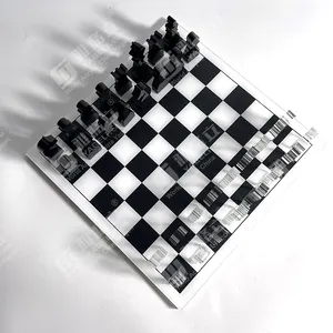 럭셔리 국제 체스 세트 아크릴 체스 보드와 조각 체스 게임 세트