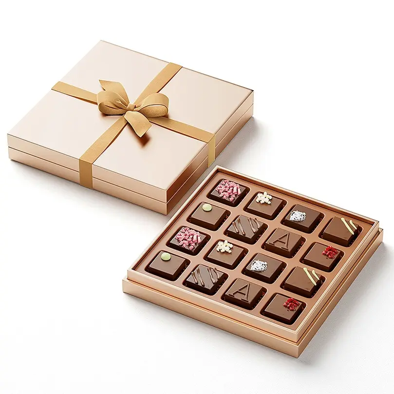 Scatola di cioccolato vuota personalizzata di lusso scatola di caramelle dolci di San Valentino datteri regalo di carta cioccolato scatola di imballaggio