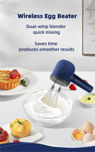 Batidora de mano eléctrica de 3 velocidades con batería/alimentación USB y botón expulsor para mezclar harina, masa, pasteles y huevos - Product Image 5