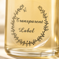 Yeachlaing 2 Rouleaux de papier thermique transparent autocollant pour fruits, autocollants en vinyle thermique direct, 300 feuilles avec ligne de perforation