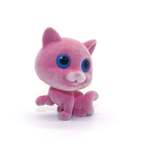 Plastic OEM PVC figure <span class=keywords><strong>for</strong></span> <span class=keywords><strong>the</strong></span> capsule toy cat flocking petty Mini toy Animal flocking - Product Image 4