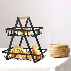 Panier de rangement à poignée de cuisine DSH, panier de rangement à double couche, panier à fruits à 2 couches - Product Image 2