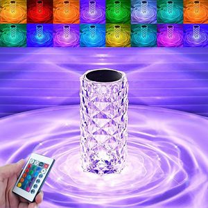 Rechargeable Crystal Rose LED <strong>Table</strong> Lamp 16 Colors Soft <strong>Light</strong> Romantic Petal Ambient Decor <strong>Light</strong> for Bedroom Home - Product Image 2