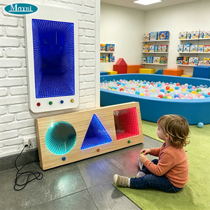 Miroir tunnel LED multi-formes interactif, miroir infini 3D, panneau mural sensoriel pour salle de thérapie autistique - Product Image 1