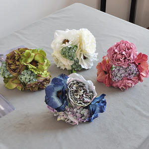 Buquê de Anêmonas e Peônias Artificiais de Seda para Casamento, 6 Cabeças, Decoração para Sala de Estar e Mesa - Product Image 3