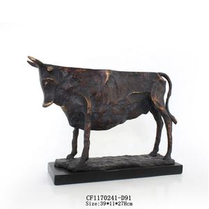 Groothandel 3D Hars Sculptuur Dier Stier Standbeeld Voor Home Decor Home Decoratie <span class=keywords><strong>Bull</strong></span> Brons Europa Folk Art Kunstmatige Shine D - Product Image 5