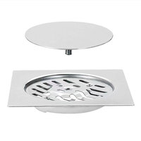 Grille de drain de sol carrée moderne de 100 mm pour salle de bain et douche, avec filtre anti-corrosion pour machine à laver