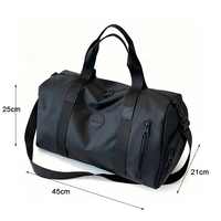 Sac de voyage en polyester pratique avec logo personnalisé, résistant à l'eau, avec poche pour articles mouillés, spacieux, avec bandoulière réglable