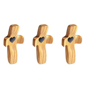 Mini croix en <span class=keywords><strong>bois</strong></span> massif ornements pour enfants personnalisé gravé au Laser poche confort religieux <span class=keywords><strong>prêtre</strong></span> bénédiction Vintage petit peint - Product Image 6