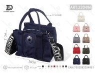Borsa a Tracolla da Donna in Microfibra Sintetica, Colore Unico, Chiusura con Zip, per Tutte le Stagioni - Product Image 1