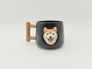 Custom 3D <strong>Husky</strong> Dog Ceramic Coffee Mug 11oz, Personalized Blue Eyes Puppy Tea <strong>Cup</strong> with Unique Wood Texture Handle Gift - Product Image 5