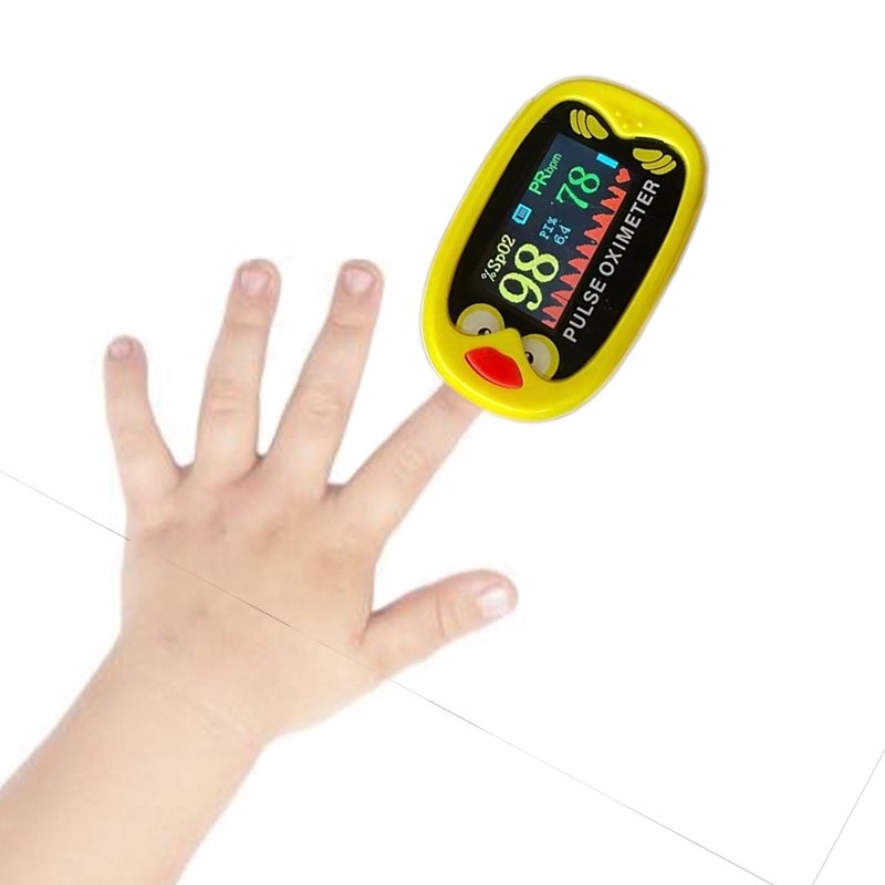 Kids Fingertip Pulse Oximeter Oxygen Monitor For Child Blood Oxygen Saturation Heart Rate Measuring