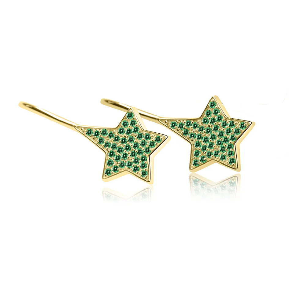 Trendy Designer Earrings Women Star Bling Earrings Gold Plated Silver 925 Jewelry Fashion Stud Earrings