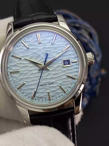 Reloj Mecánico Automático de Lujo para Hombre, Color Crema con Esfera Azul Hielo, Correa de Acero Inoxidable de 20 mm de Ancho, Resistente al Agua, Serie GS - Product Image 3