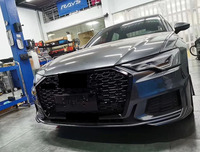 Grille de pare-chocs avant de nouveau Style Grille en nid d'abeille avec caméra pour Audi A6 A6L S6 RS6 C8 2019-2021