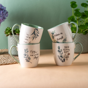 Tazza <span class=keywords><strong>da</strong></span> caffè in ceramica di grandi dimensioni OEM Design verde personalizzato <span class=keywords><strong>con</strong></span> <span class=keywords><strong>tazze</strong></span> di porcellana <span class=keywords><strong>con</strong></span> testo positivo - Product Image 4