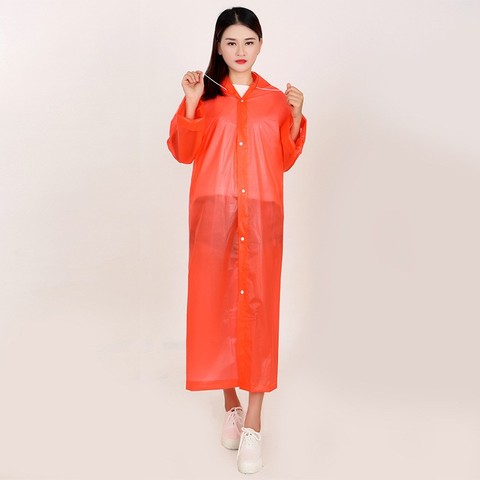 Girls Red PEVA Waterproof Single-Person Raincoat Free Size for Style Camping Tours All-Season Fashion