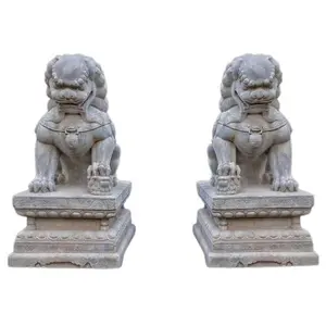 Garten dekorative Stein Lion Stone Foo Hunde Statuen zu verkaufen