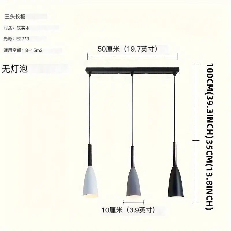 Soffitto a striscia lunga a 3 teste bianco, nero e grigio