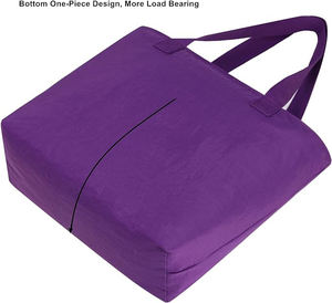 Sac à provisions à bandoulière en toile de coton recyclé <span class=keywords><strong>fuchsia</strong></span> de luxe avec fermeture à glissière logo brodé personnalisé poche intérieure de luxe - Product Image 2