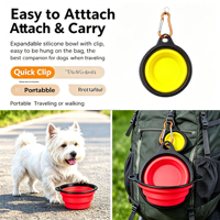 Bol pliable pour animaux de compagnie, 350 ml, en TPE, avec logo personnalisé, pour la marche, les voyages et la randonnée