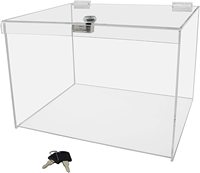 Meilleure vente boîte à charnière en acrylique boîte de rangement en acrylique transparent avec serrure et couvercle