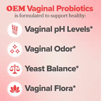 Probiotiques vaginaux OEM pour femmes, équilibre du pH, prébiotiques, mélange de probiotiques Lactobacillus, capsules, soutien immunitaire, santé vaginale féminine
