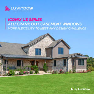 Fenêtres à double battant de conception moderne, verre isolant, alliage d'aluminium, <span class=keywords><strong>poignée</strong></span> à manivelle, style à ouverture horizontale pour hôtels - Product Image 2