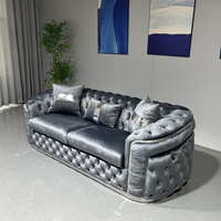 Sortie d'usine luxe européen or Rose jambe blanc Chesterfield canapé velours tissu bouton tufté salon canapé ensemble meubles