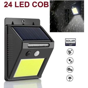 Solar <b>Sensor</b> Wall <b>Light</b> 24 <b>LED</b> COB <b>Motion</b> Activated Outdoor Lighting - Product Image 3
