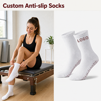 Chaussettes de Pilates, de yoga et de danse Crew Grip, antidérapantes, respirantes, avec logo personnalisé, tricotées, antidérapantes pour l'entraînement physique des jeunes