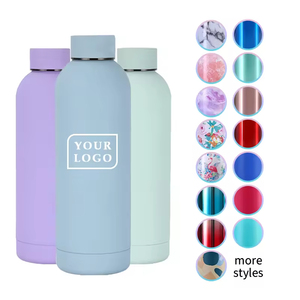 Custom Logo Double Wall Vacuum Insulated Bottles Soft Rubber Coated <b>Small</b> Mouth Stainless Steel Sports Drink Water Bottle 6-12 - Product Image 1