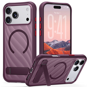 เคสใสสำหรับ <span class=keywords><strong>iPhone</strong></span> 18 17 16 15 <span class=keywords><strong>Pro</strong></span> <span class=keywords><strong>Max</strong></span> รุ่น 2026 ลายคลื่นเฉียง ด้านหลังมีลายแบบนูน  บางเฉียบ กันลื่น พร้อมขาตั้งวงแหวน - Product Image 1