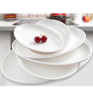 Plato Ovalado de Melamina Blanca de Diseño Moderno Irrompible de 10 Pulgadas, Apto para Lavavajillas, Platos para Servir para el Hogar y Restaurantes Gourmet - Product Image 3
