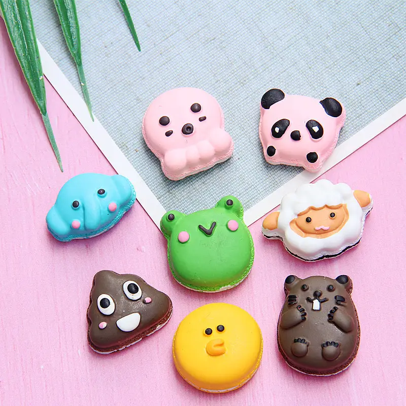 Charm Mini simpatici animali Sandwich in resina Macarons cabochon abbellimenti in resina fai-da-te per artigianato Scrapbooking fai-da-te