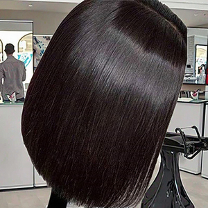 Peluca de Pelo Liso para mujer, cubierta de cabeza de corte Bob negro, pelo corto, cubierta de cabeza, estilo europeo y americano - Product Image 4