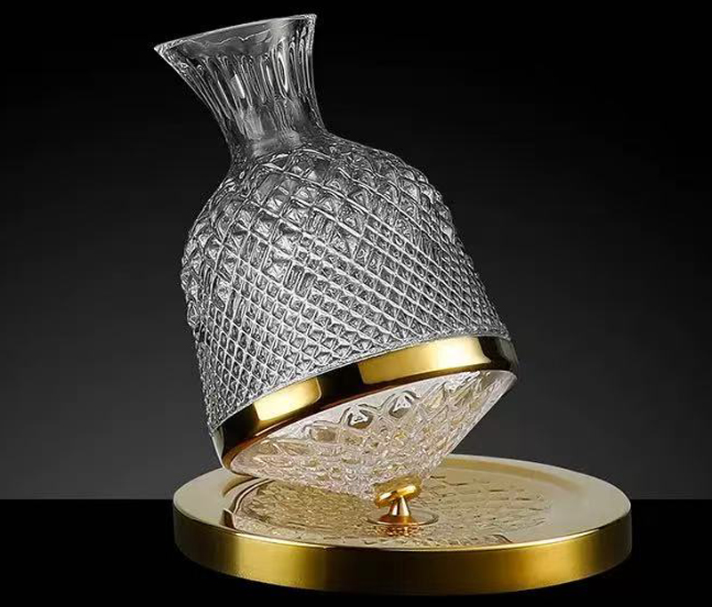 glass bottles whiskey with dispenser